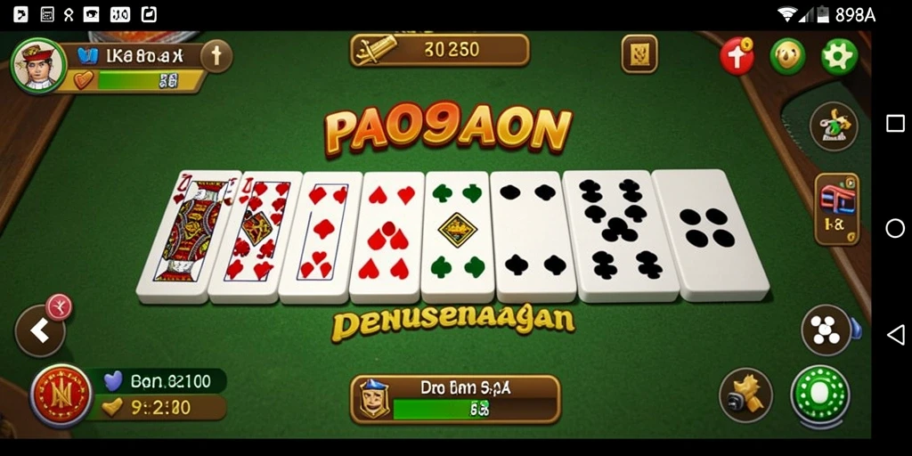 Tampilan seru gameplay domino di 898A.