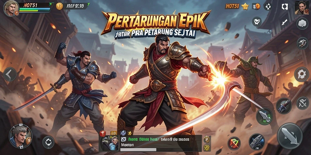 Tangkapan layar HOT51 menampilkan aksi pertarungan yang mendebarkan dan grafis yang memukau.