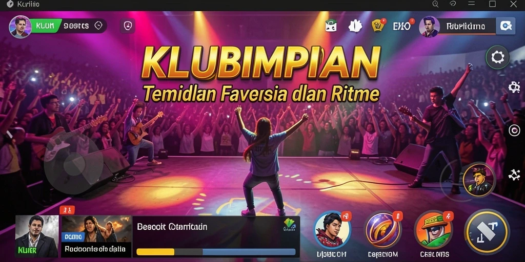 Tampilan gameplay <strong>KLUBIMPIAN</strong> yang menyoroti kebersamaan dalam musik.