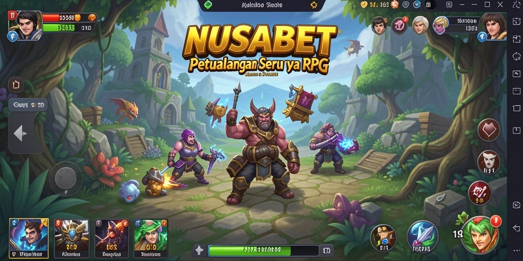 Screenshot NUSABET menampilkan hero yang beraksi dalam pertempuran epik.
