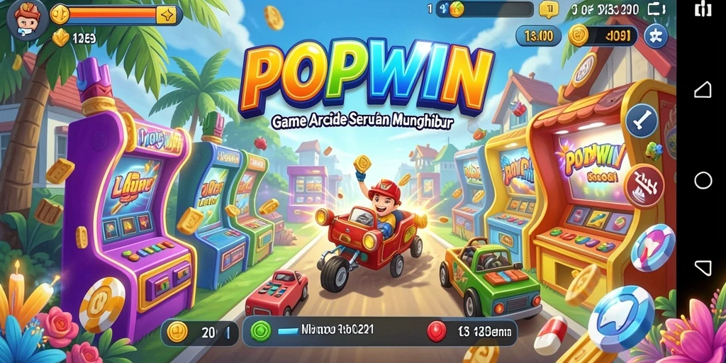 Tampilan gameplay POPWIN yang menegangkan dan penuh warna.