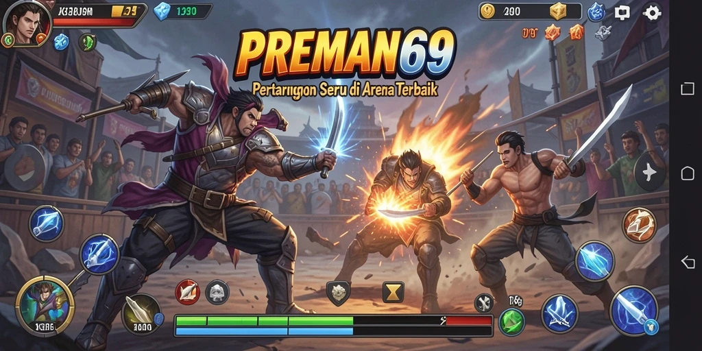 Gameplay PREMAN69 menunjukkan pertarungan mendebarkan dengan karakter unik.