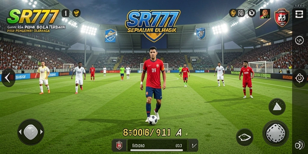 Screenshot gameplay SR777 yang menunjukkan aksi seru dalam pertandingan sepak bola.