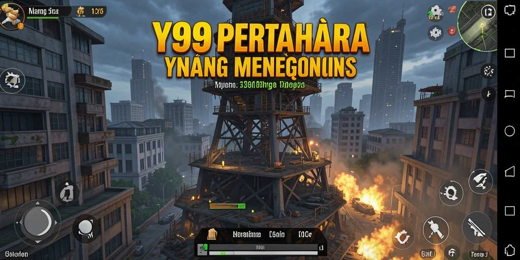Tangkapan layar menampilkan aksi seru dalam game Tower Defense Y89.